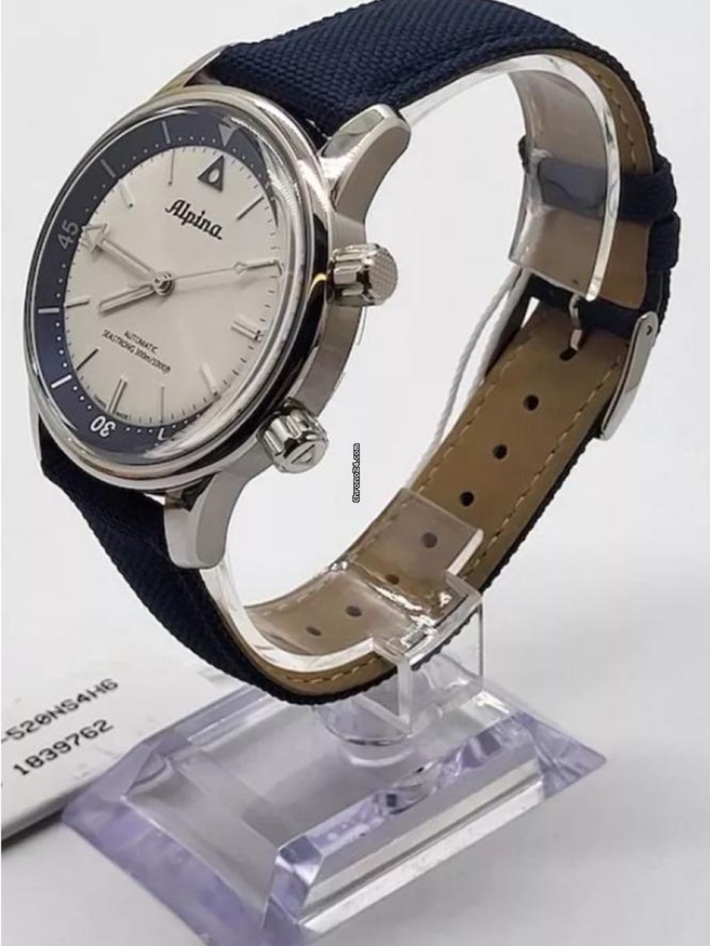 Alpina Automatic Diver-Style Watch in Navy and Silver